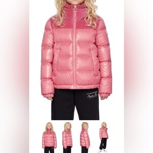 Girls Moncler Pink high neck Puffer